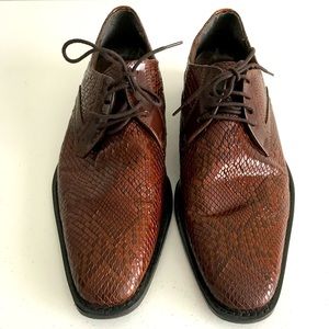 Stacy Adams Snake Print Brown Dress Shoes 9.5 M
